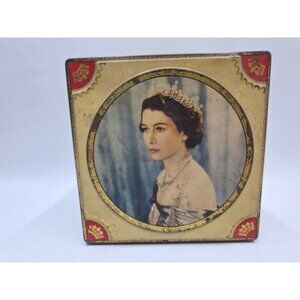 Queen Elizabeth Coronation Henry Thorne Co Toffee Chocolate Tin 1953 England